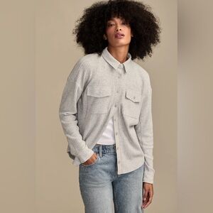 Lucky Brand Cloud Waffle Buttondown Top